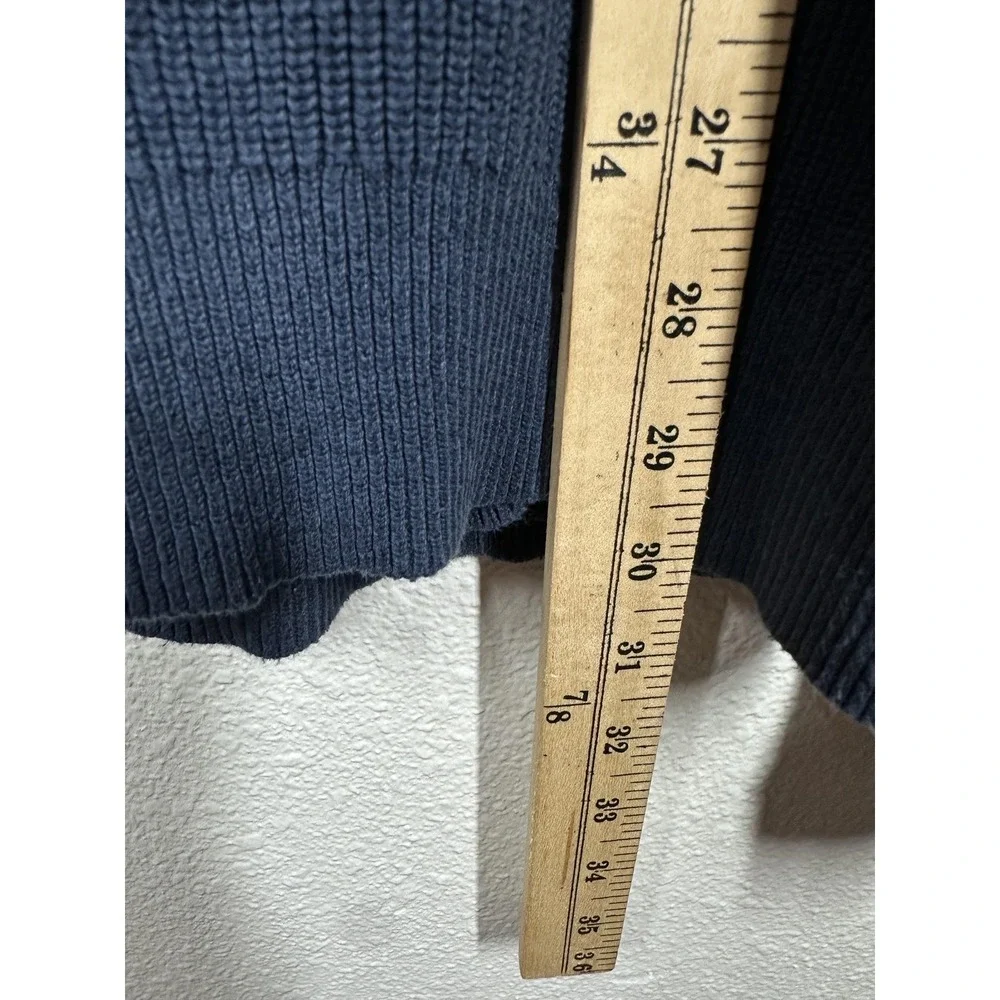 Banana Republic Sweater Mens‎ Extra Large Blue Mock Neck Button Henley Ribbed